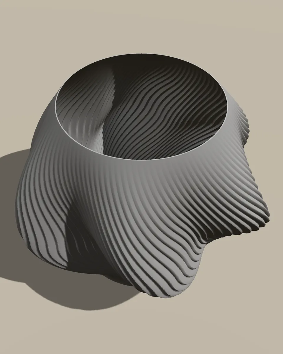 The AI Render Kit clay render of Alta: plain grey geometry on a studio backdrop